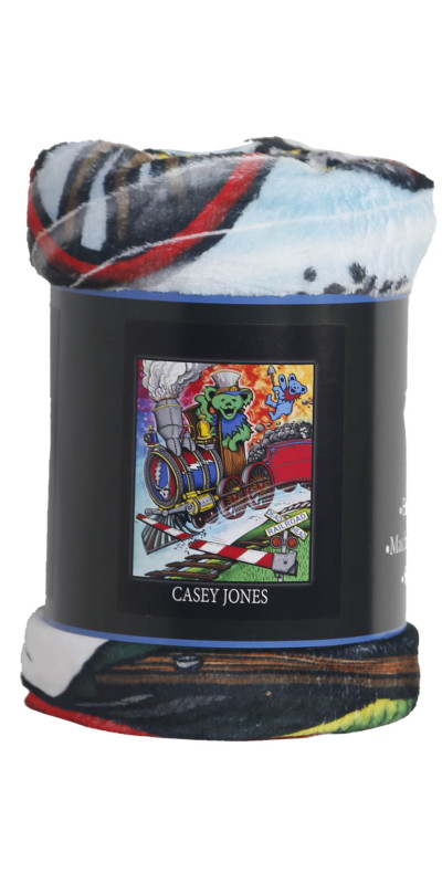 Grateful Dead Casey Jones Bear Fleece Throw Blanket 50x60