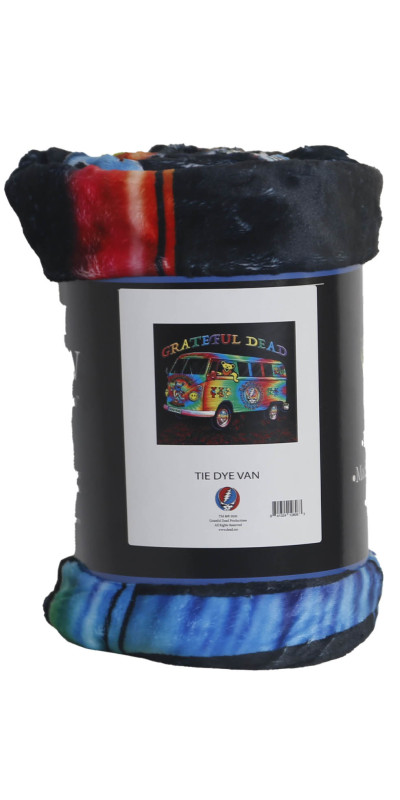 Grateful Dead Tie Dye Bus Fleece Throw Blanket 50x60