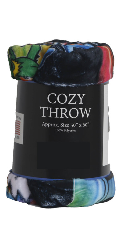 Grateful Dead Tie Dye Bus Fleece Throw Blanket 50x60