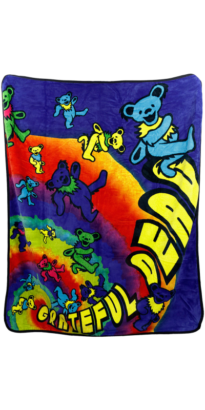 Grateful Dead Bear Spiral Fleece Throw Blanket 50x60