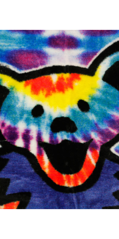 Grateful Dead Tie Dye Bears Fleece Throw Blanket 50x60