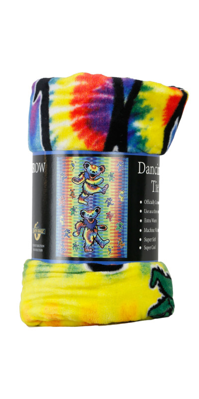 Grateful Dead Tie Dye Bears Fleece Throw Blanket 50x60