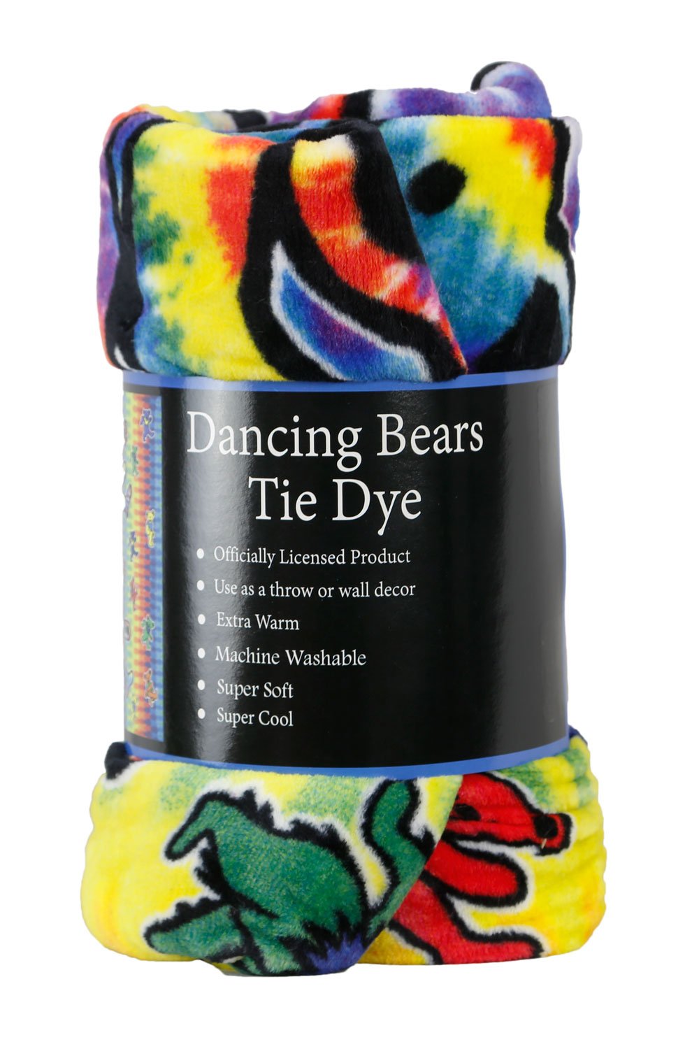 Grateful Dead Tie Dye Bears Fleece Throw Blanket 50x60