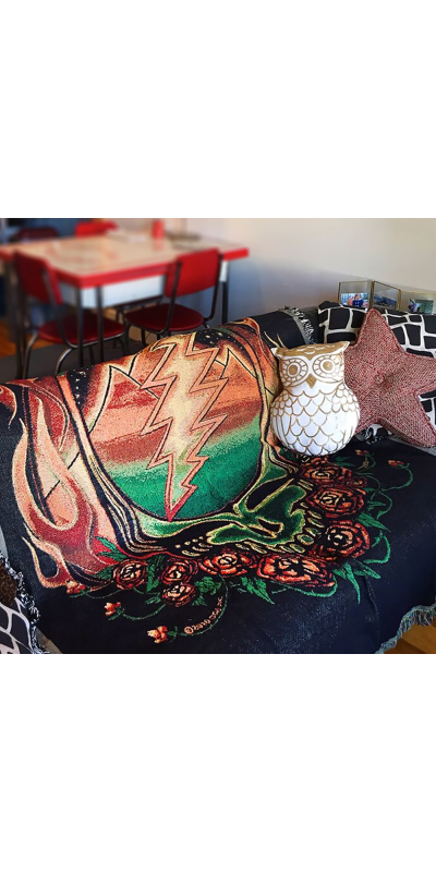 Grateful Dead Scarlet Fire SYF Woven Cotton Blanket 53x69