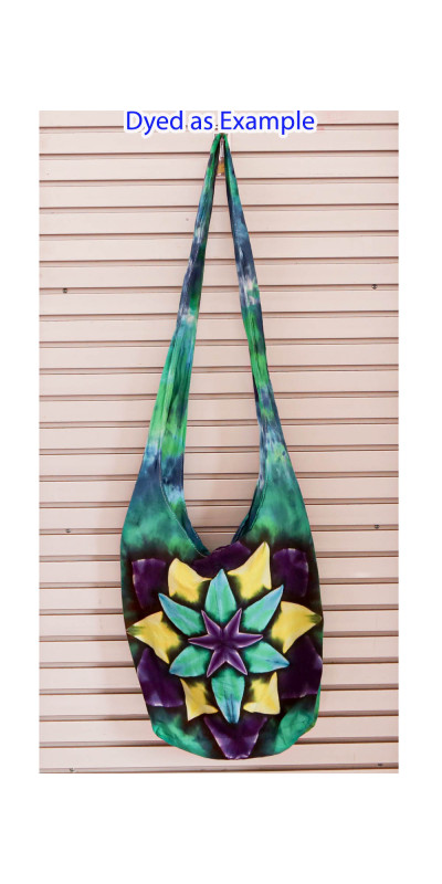 Blank White Zip Top Hobo Shoulder Bag for Tie-Dyeing