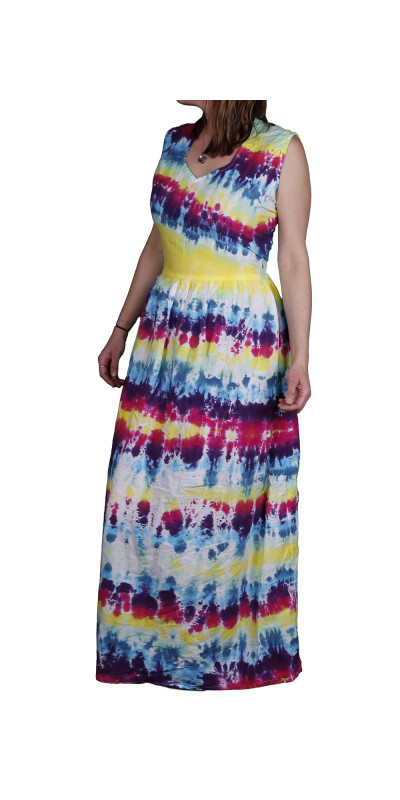 Blank White Long Dress for Tie-Dyeing 100% Cotton
