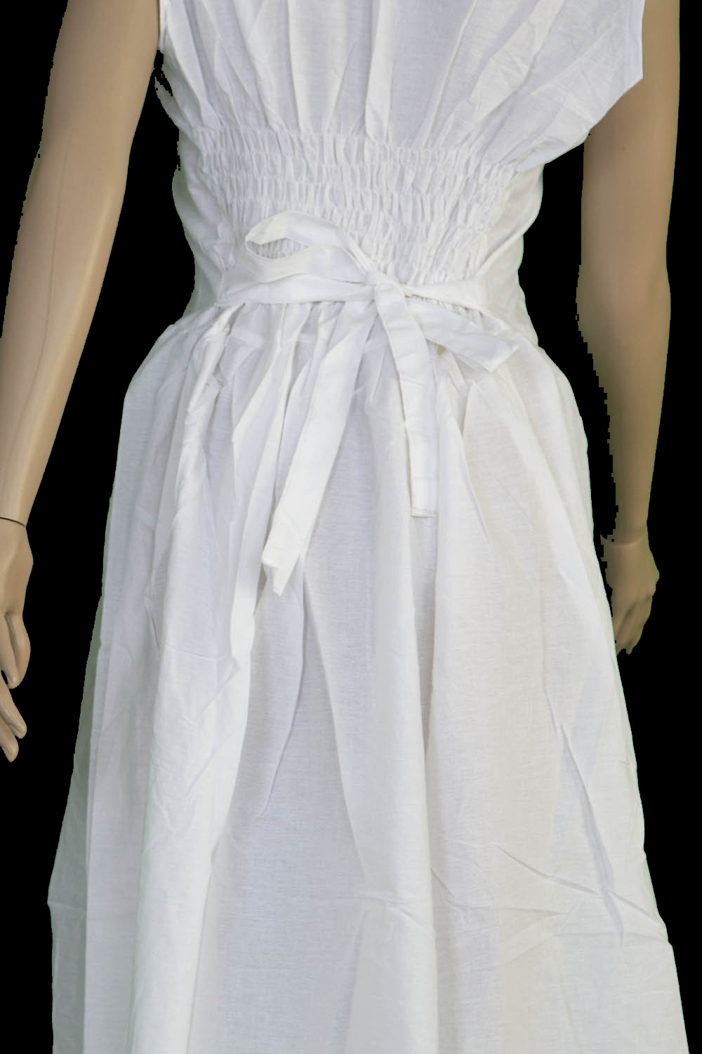 Blank White Cotton Long Dress for ...