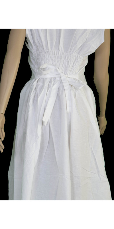 Blank White Long Dress for Tie-Dyeing 100% Cotton