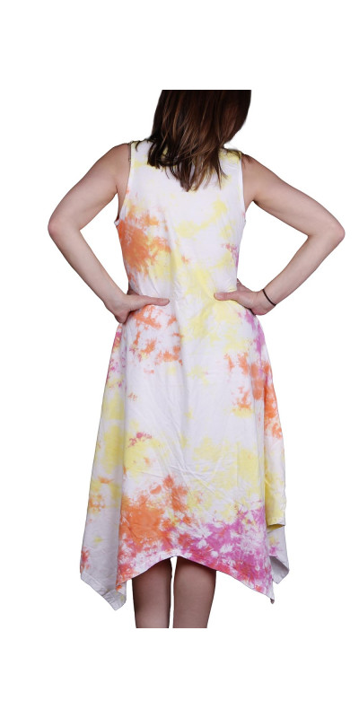 Blank White Tank Dress for Tie-Dyeing Stretchy Cotton/Lycra Blend