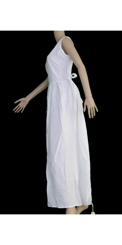 Blank White Long Dress for Tie-Dyeing 100% Rayon *SIZE SM ONLY*