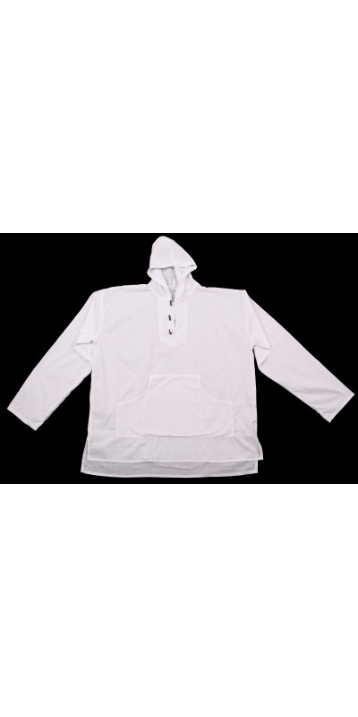 Blank White Lightweight Hooded Pullover for Tie-Dyeing 100% Cotton LARGE ONLY