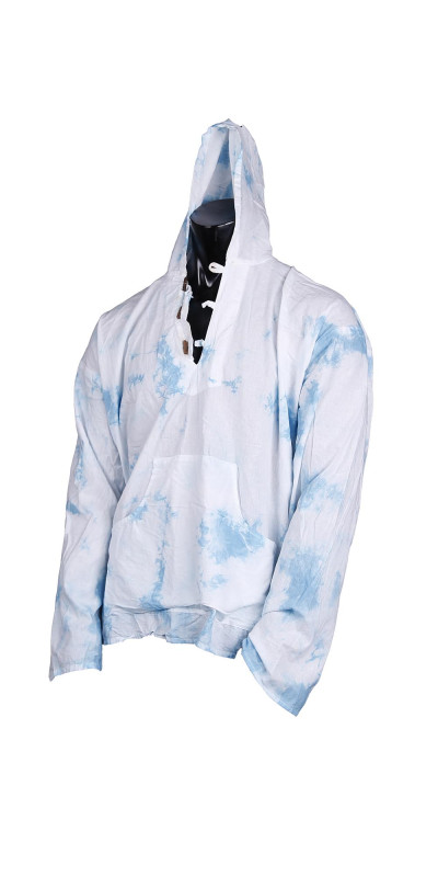 Blank White Lightweight Hooded Pullover for Tie-Dyeing 100% Cotton LARGE ONLY