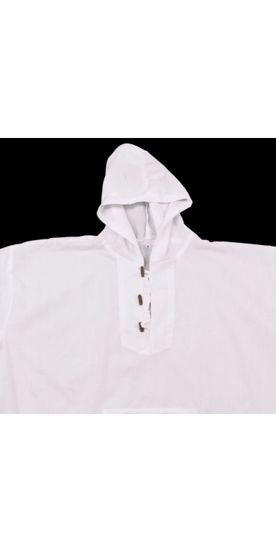 Blank White Lightweight Hooded Pullover for Tie-Dyeing 100% Cotton LARGE ONLY