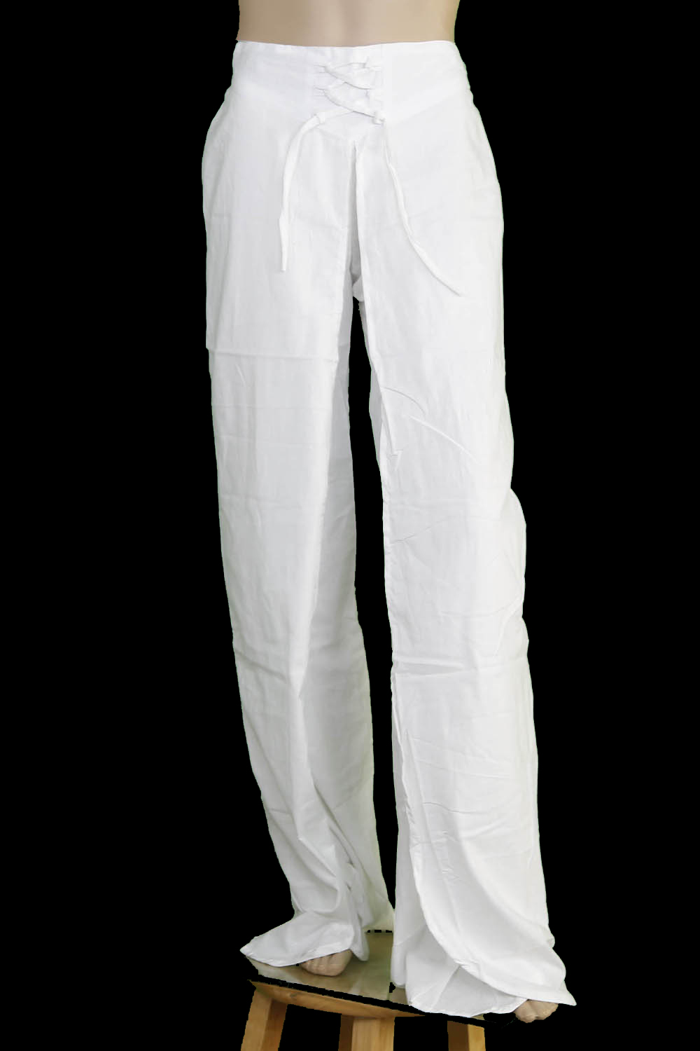 Blank White Rayon Hippie Wrap Pants for Tie Dye