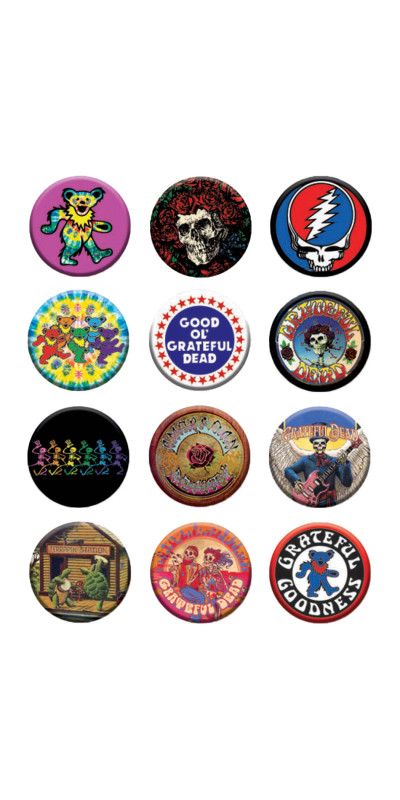 Grateful Dead Button Bucket 144 pcs