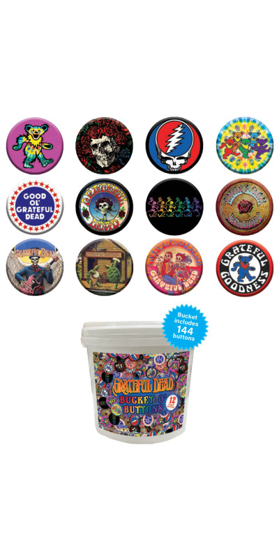 Grateful Dead Button Bucket 144 pcs