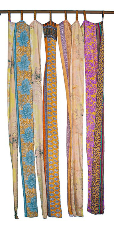 Sari Split Door Curtains – 54"x86" Handmade from Recycled Saris – Tab Top Panel – Sunshine Joy®