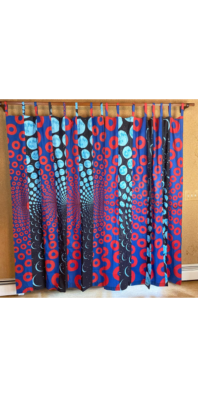 Donuts Theme - Sunshine Joy Bohemian Patchwork Curtain – Handmade Cotton Tab Top Panel – Psychedelic Hippie Home Decor *SALE*