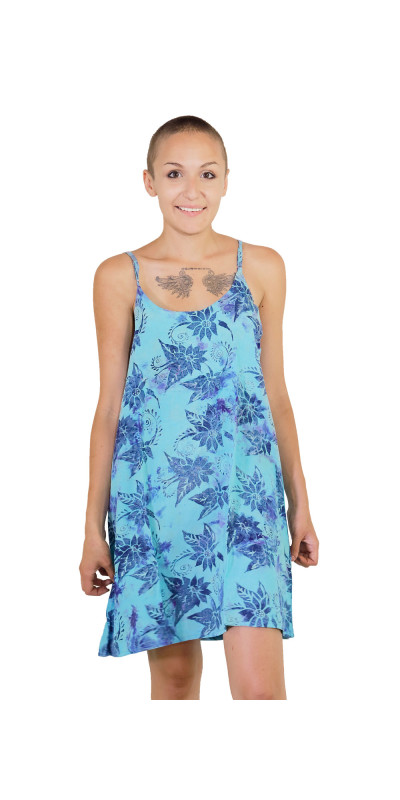 Hary Dary Adjustable Strap Slip Dress Aqua and Navy Blue *SIZE LG ONLY*