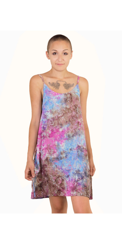 Hary Dary Adjustable Strap Slip Dress Pink and Blue