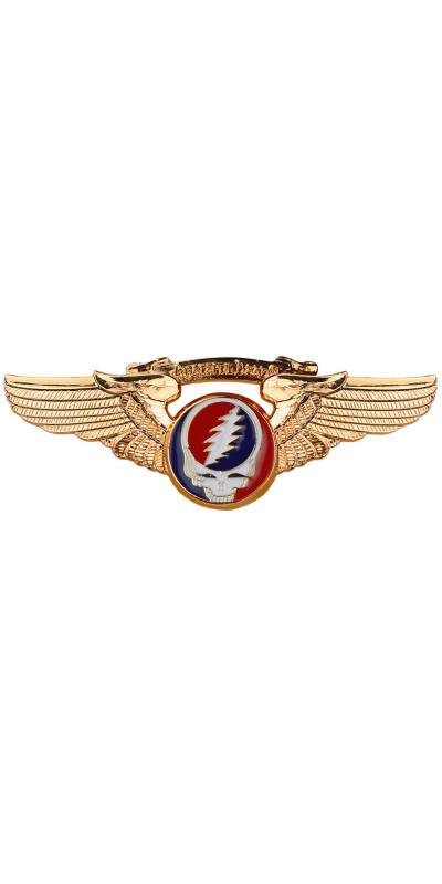 Grateful Dead SYF Pilot Pin Gold Plated Rockwings
