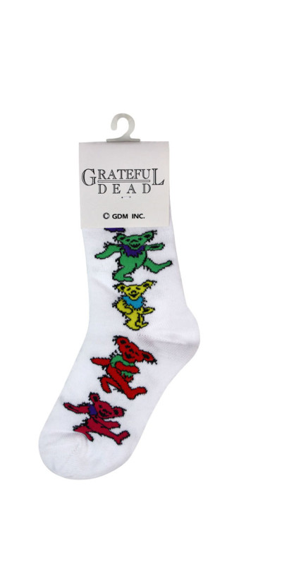 Ladies' White Dancing Bear Grateful Dead Socks