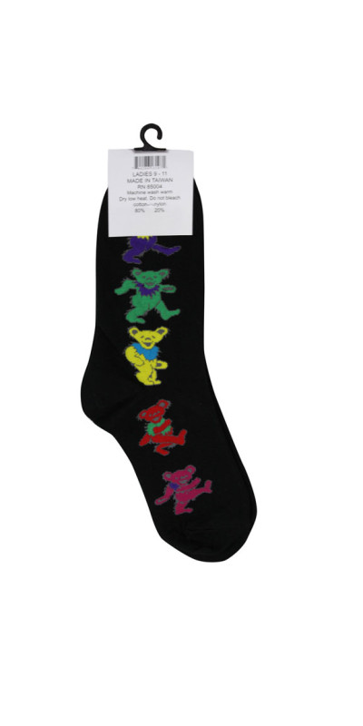 Ladies' Black Dancing Bear Grateful Dead Socks