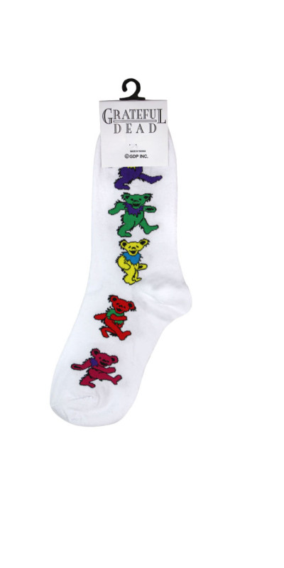 Men's White Dancing Bear Grateful Dead Socks