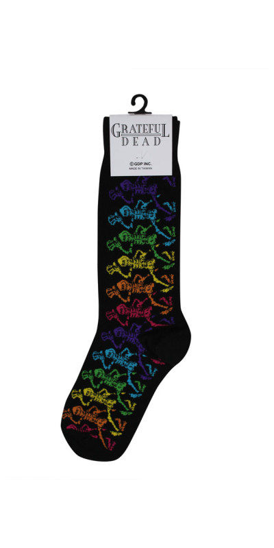 Men's Black Rainbow Skeletons Grateful Dead Socks