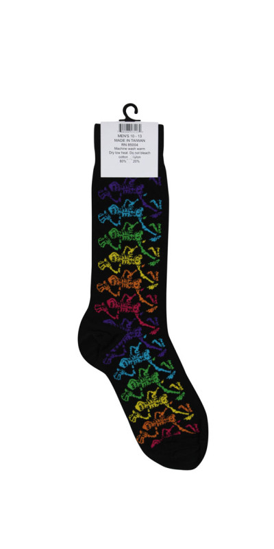 Men's Black Rainbow Skeletons Grateful Dead Socks