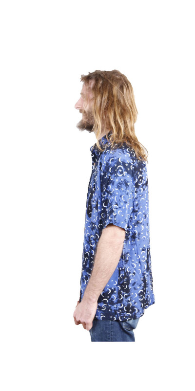 Blue Moon Batik Hary Dary Men's Button Down Camp Shirt