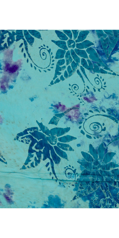 Aqua with Navy Flowers Hary Dary Men's Button Down Camp Shirt