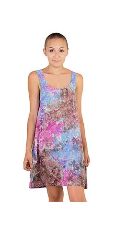 Pink Blue Hary Dary Short Strap Dress