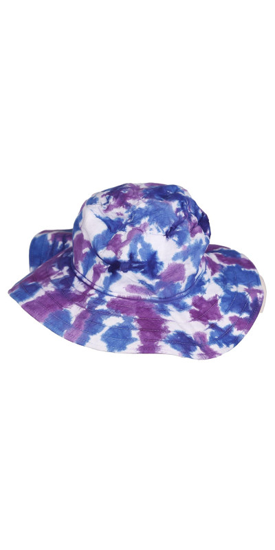 Tie Dyed Floppy Hat Blue & Purple 100% Cotton **SALE**