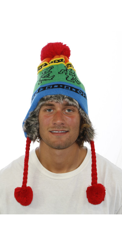 Grateful Dead Bears Ski Hat Rainbow