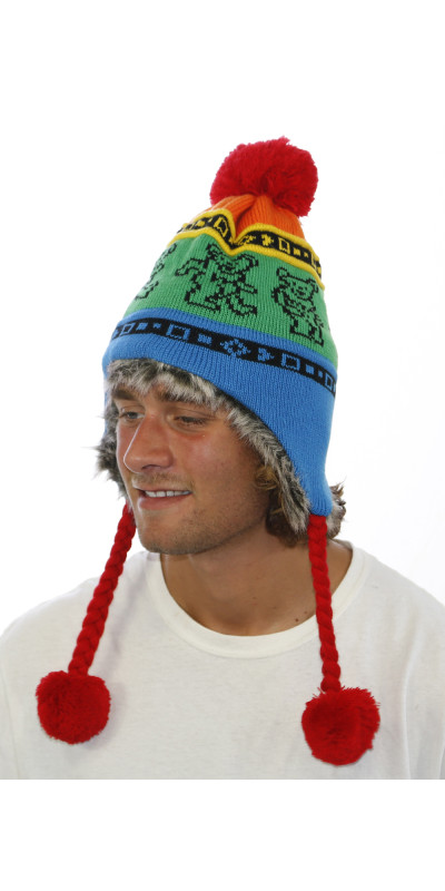 Grateful Dead Bears Ski Hat Rainbow