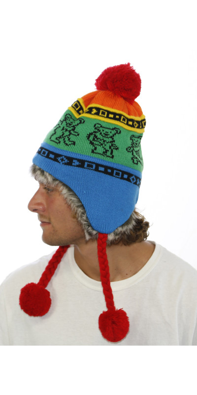 Grateful Dead Bears Ski Hat Rainbow