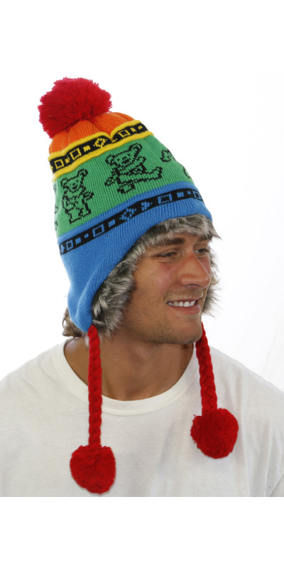 Grateful Dead Bears Ski Hat Rainbow