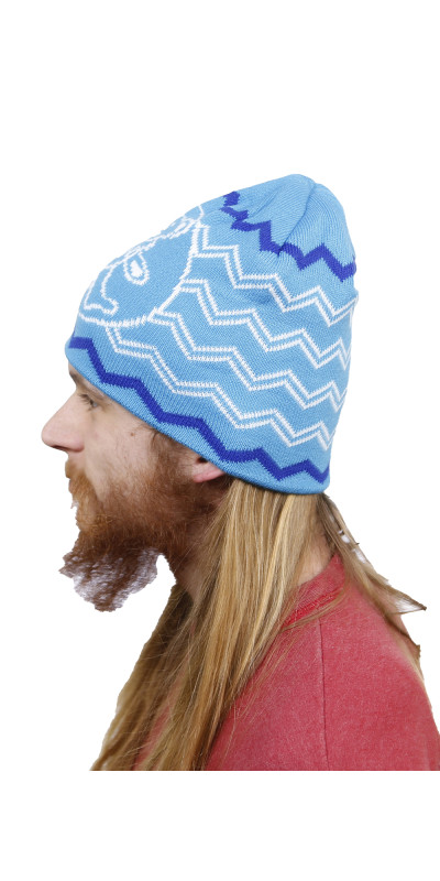Grateful Dead Knit Beanie Hat Dancing Bear Blue