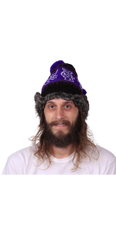 Grateful Dead Dancing Bears Ski Hat Purple