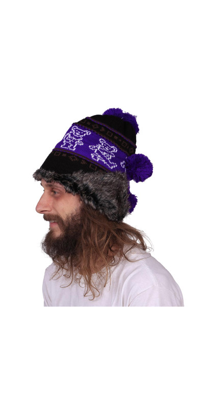 Grateful Dead Dancing Bears Ski Hat Purple