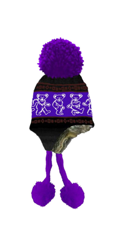 Grateful Dead Dancing Bears Ski Hat Purple