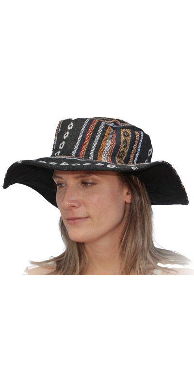 Floppy Woven Hat - Black/Brown **SALE**