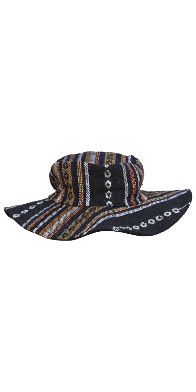 Floppy Woven Hat - Black/Brown **SALE**