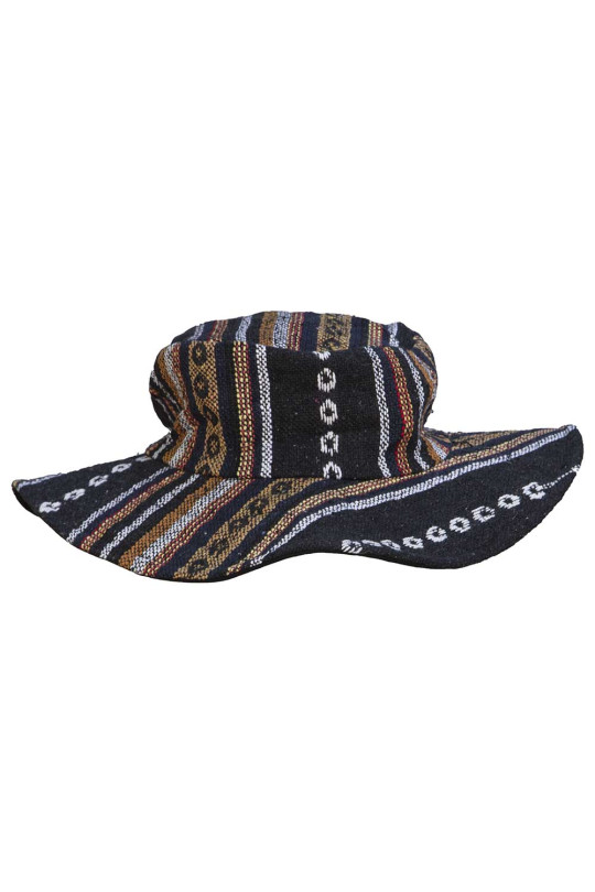 Floppy Woven Hat - Black/Brown