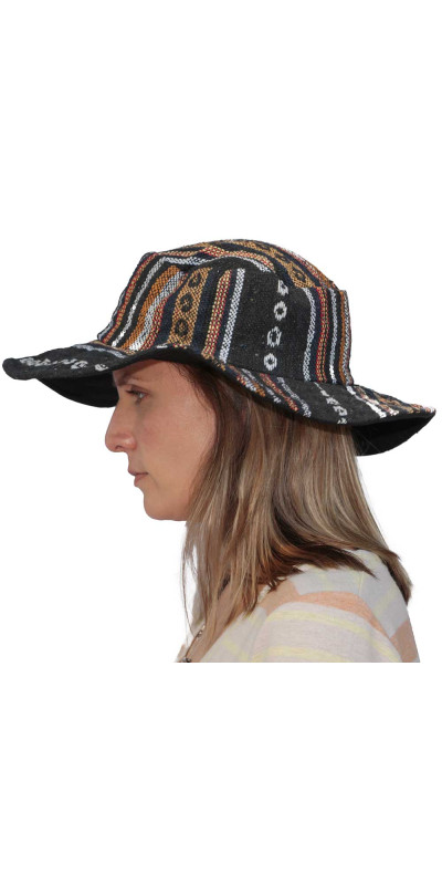 Floppy Woven Hat - Black/Brown **SALE**