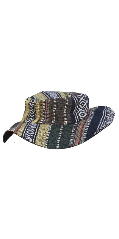 Floppy Woven Hat - Earth Stripe **SALE**