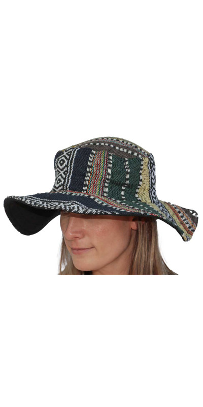 Floppy Woven Hat - Earth Stripe **SALE**