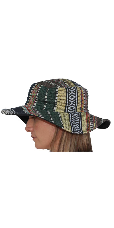 Floppy Woven Hat - Earth Stripe **SALE**