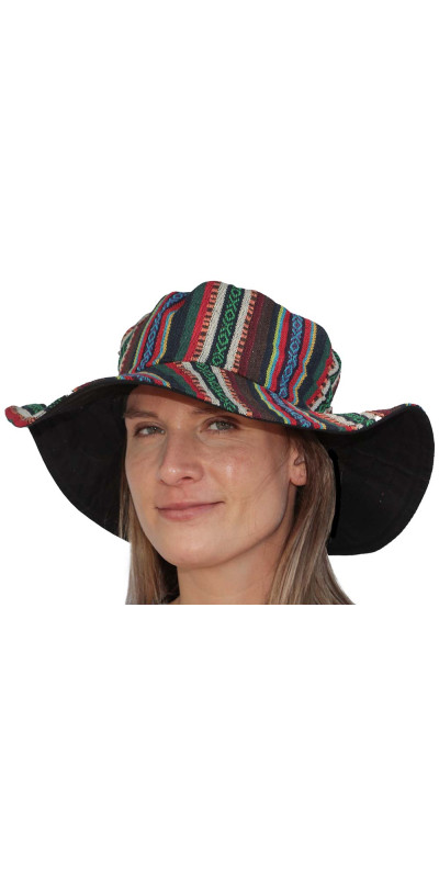 Floppy Woven Hat - Multi Stripe **SALE**